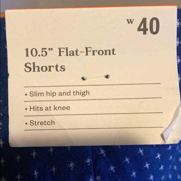 Men's 10.5" Flat Front Shorts Waterloo Blue 40 NWT - Picture 3 of 7